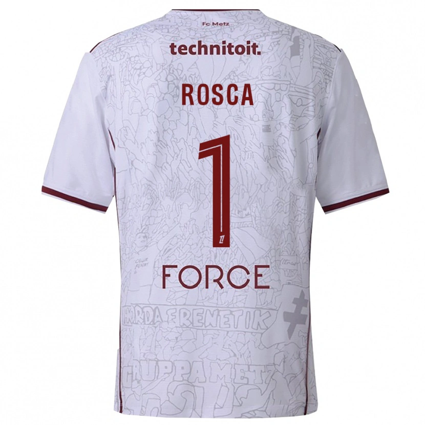 Danxen Uomo Maglia Daniel Rosca #1 Bianco Borgogna Kit Gara Away 2025/26 Maglietta