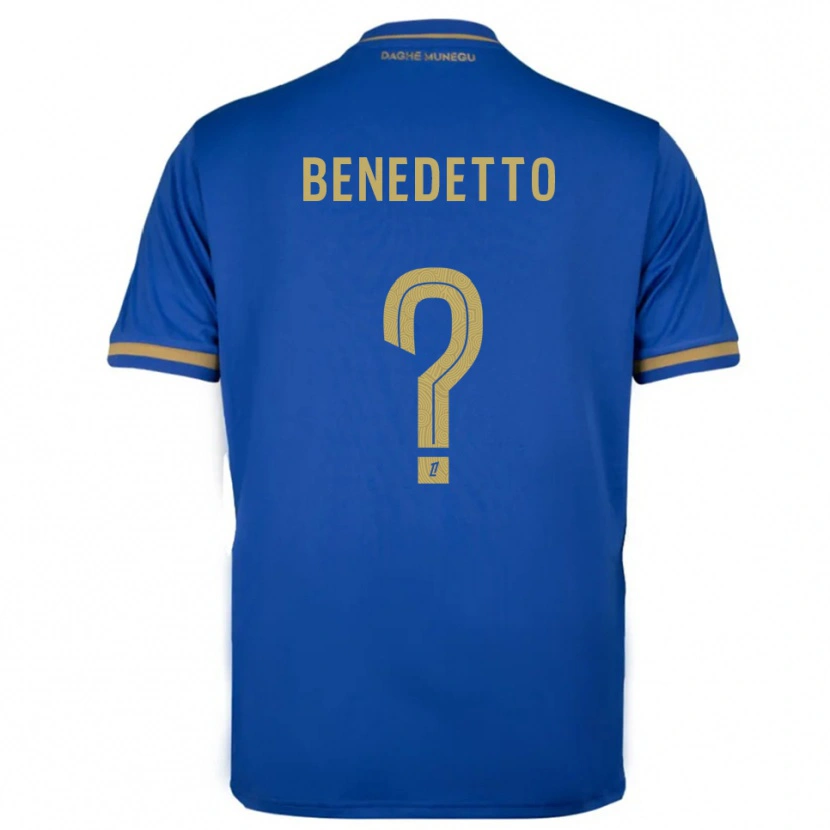 Danxen Uomo Maglia Antéo Benedetto #0 Blu Oro Kit Gara Away 2025/26 Maglietta