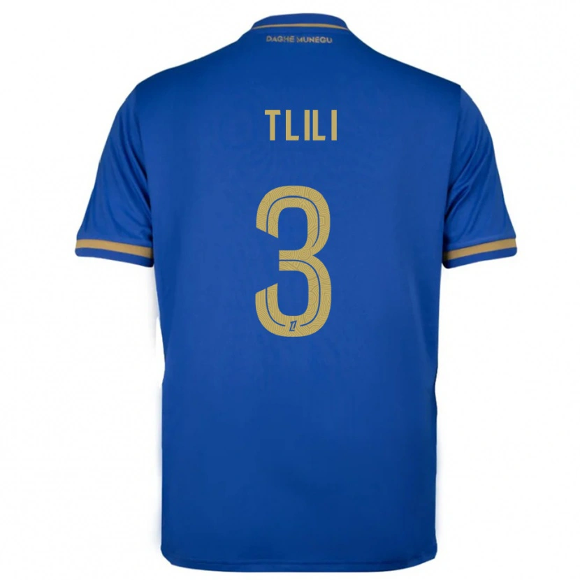 Danxen Uomo Maglia Mehdi Tlili #3 Blu Oro Kit Gara Away 2025/26 Maglietta