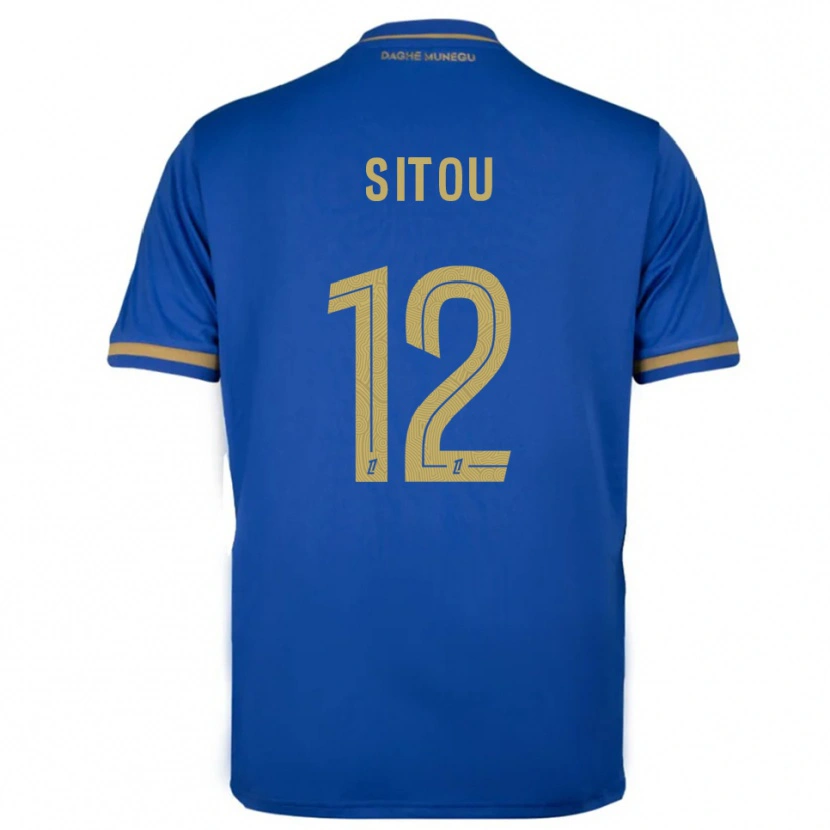 Danxen Uomo Maglia Kévin Sitou #12 Blu Oro Kit Gara Away 2025/26 Maglietta
