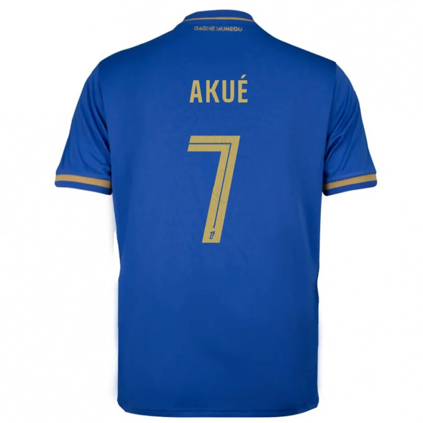 Danxen Uomo Maglia Checkina Akué #7 Blu Oro Kit Gara Away 2025/26 Maglietta