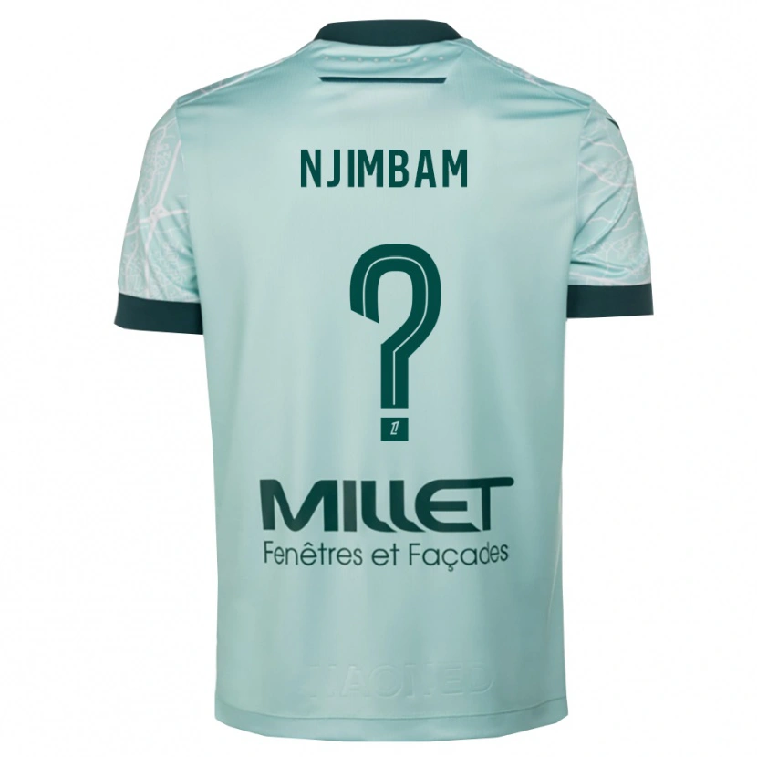 Danxen Uomo Maglia Junior Njimbam #0 Verde Bianco Kit Gara Away 2025/26 Maglietta