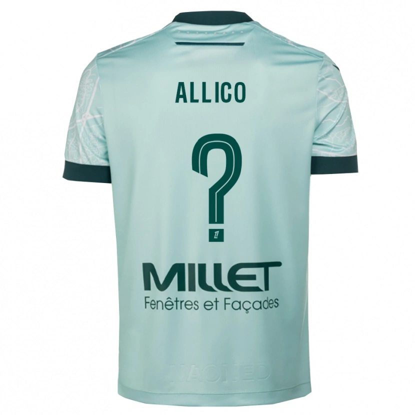 Danxen Uomo Maglia Rayan Allico #0 Verde Bianco Kit Gara Away 2025/26 Maglietta