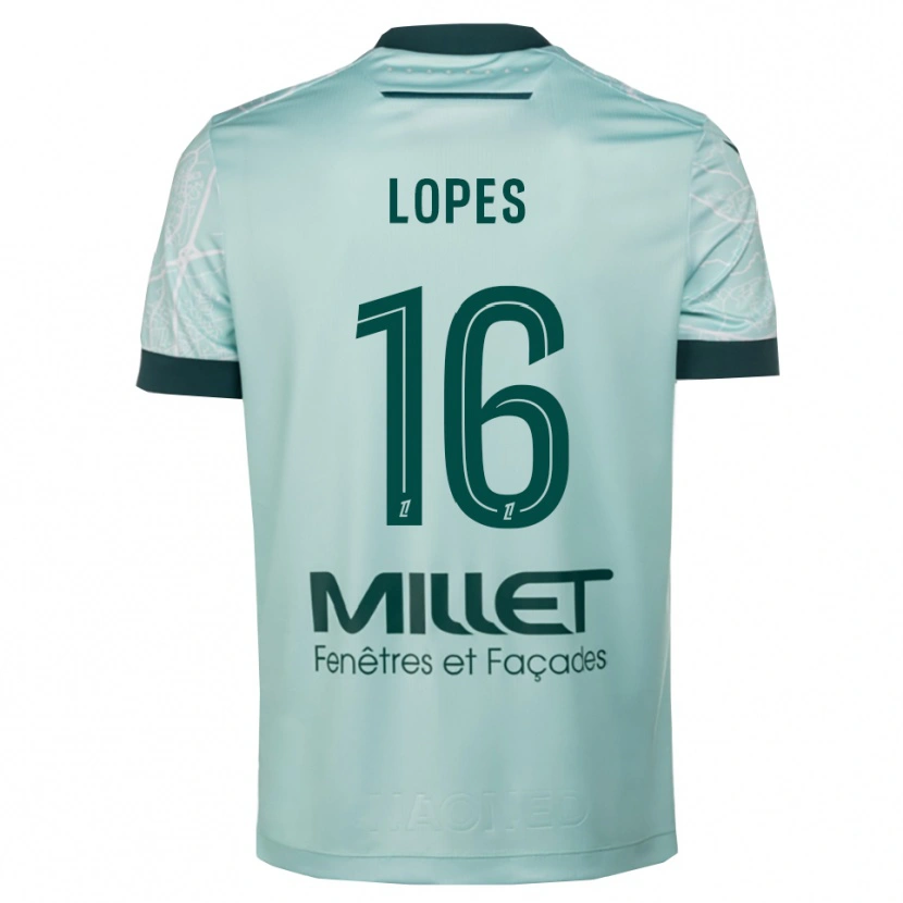 Danxen Uomo Maglia Anthony Lopes #16 Verde Bianco Kit Gara Away 2025/26 Maglietta