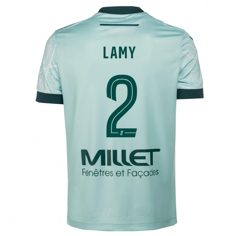 Danxen Uomo Maglia Hugo Lamy #2 Verde Bianco Kit Gara Away 2025/26 Maglietta