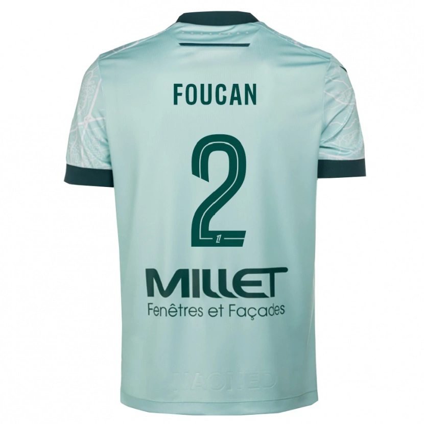 Danxen Uomo Maglia Jalen Foucan #2 Verde Bianco Kit Gara Away 2025/26 Maglietta