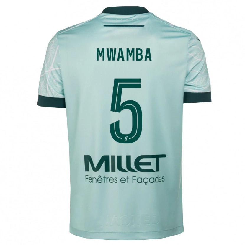 Danxen Uomo Maglia Musunda Mwamba #5 Verde Bianco Kit Gara Away 2025/26 Maglietta