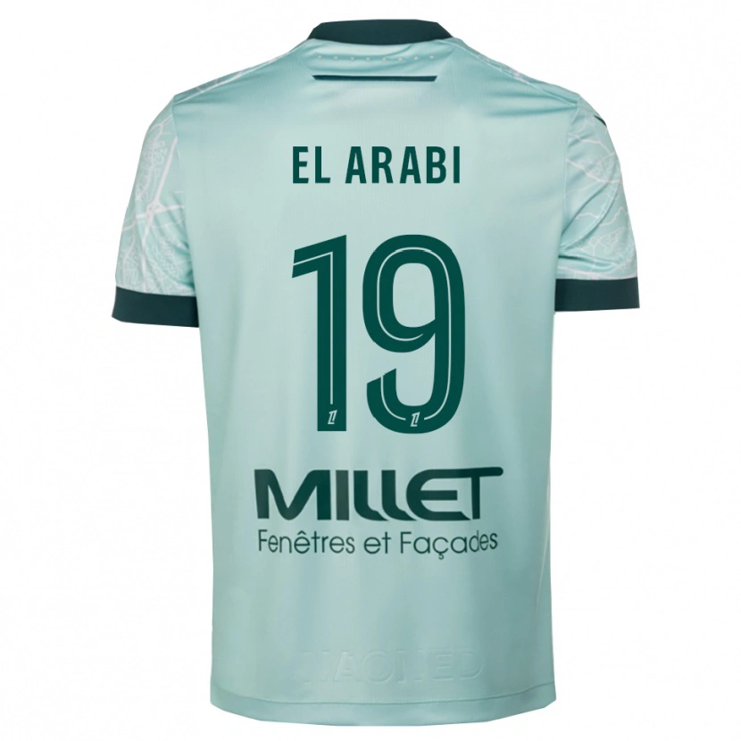 Danxen Uomo Maglia Youssef El Arabi #19 Verde Bianco Kit Gara Away 2025/26 Maglietta