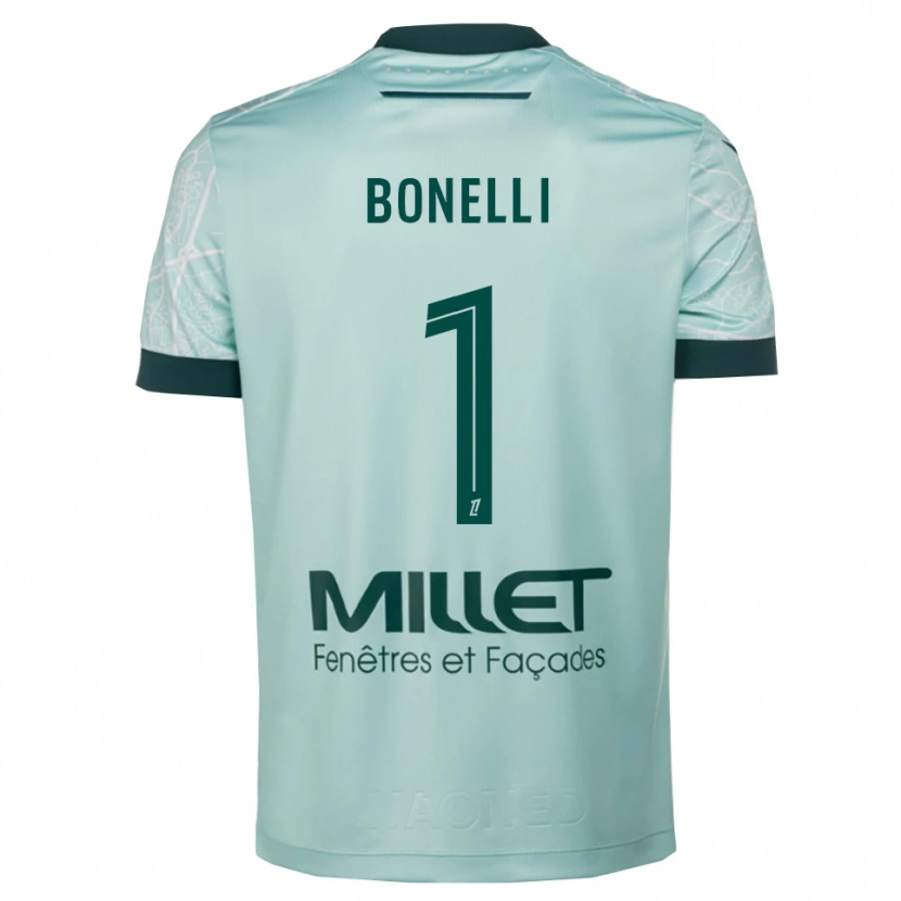 Danxen Uomo Maglia Lucas Bonelli #1 Verde Bianco Kit Gara Away 2025/26 Maglietta
