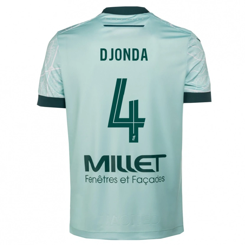 Danxen Uomo Maglia Christian Djonda #4 Verde Bianco Kit Gara Away 2025/26 Maglietta
