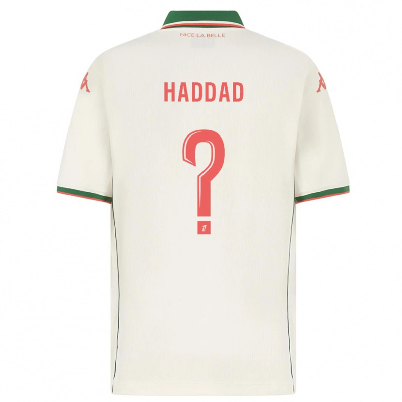 Danxen Uomo Maglia Yacine Haddad #0 Bianco Verde Kit Gara Away 2025/26 Maglietta