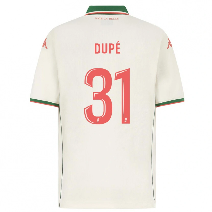 Danxen Uomo Maglia Maxime Dupé #31 Bianco Verde Kit Gara Away 2025/26 Maglietta