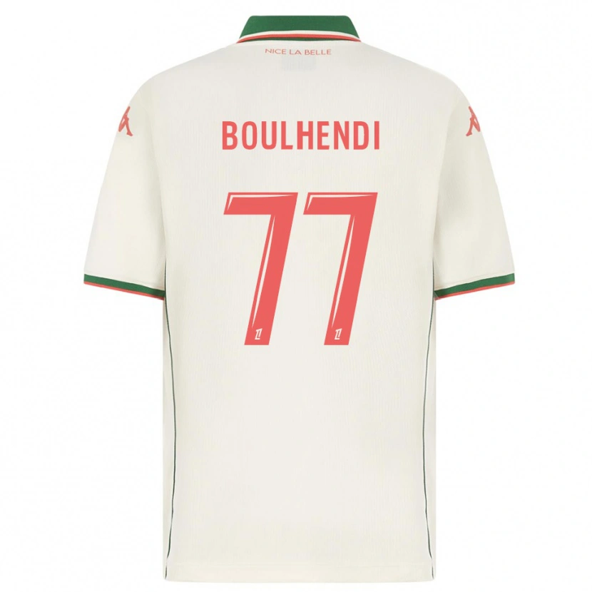 Danxen Uomo Maglia Teddy Boulhendi #77 Bianco Verde Kit Gara Away 2025/26 Maglietta