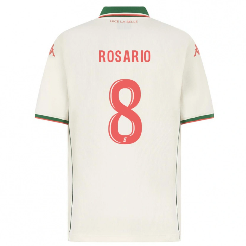 Danxen Uomo Maglia Pablo Rosario #8 Bianco Verde Kit Gara Away 2025/26 Maglietta