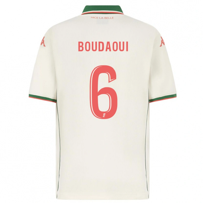 Danxen Uomo Maglia Hicham Boudaoui #6 Bianco Verde Kit Gara Away 2025/26 Maglietta