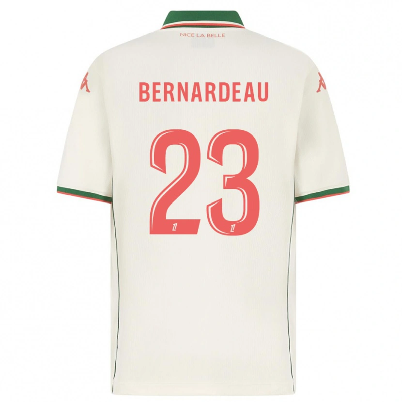 Danxen Uomo Maglia Gabin Bernardeau #23 Bianco Verde Kit Gara Away 2025/26 Maglietta