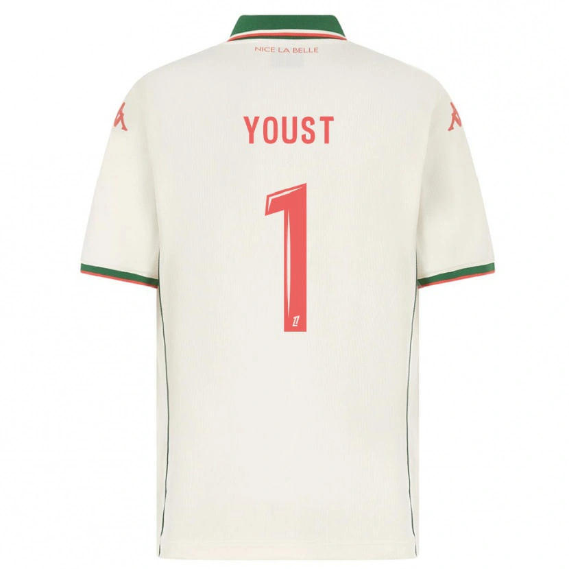 Danxen Uomo Maglia Matys Youst #1 Bianco Verde Kit Gara Away 2025/26 Maglietta