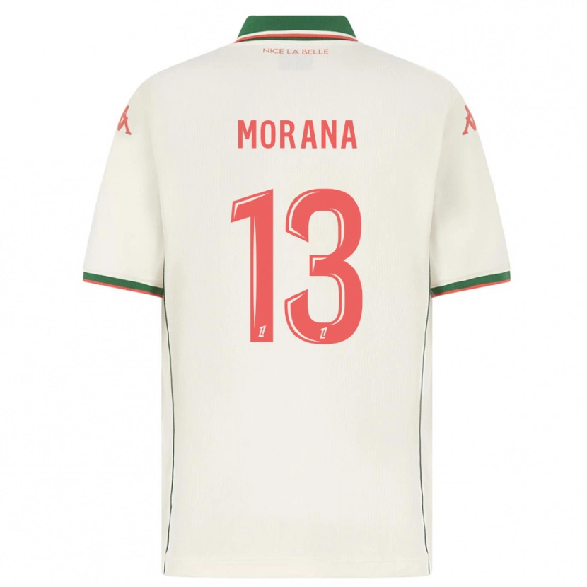 Danxen Uomo Maglia Djelan Morana #13 Bianco Verde Kit Gara Away 2025/26 Maglietta