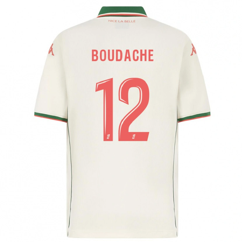 Danxen Uomo Maglia Kaïl Boudache #12 Bianco Verde Kit Gara Away 2025/26 Maglietta