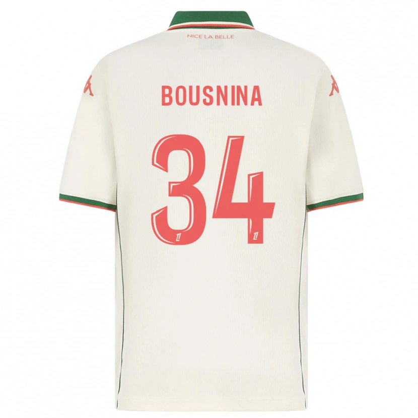 Danxen Uomo Maglia Farès Bousnina #34 Bianco Verde Kit Gara Away 2025/26 Maglietta