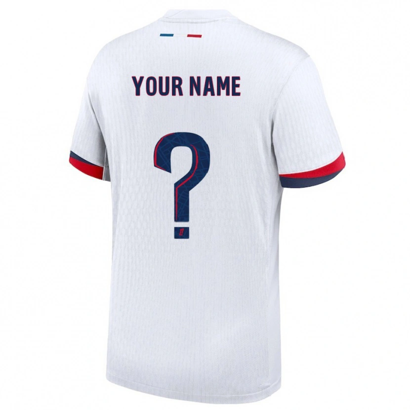 Danxen Uomo Maglia Il Tuo Nome #0 Bianco Rosso Kit Gara Away 2025/26 Maglietta