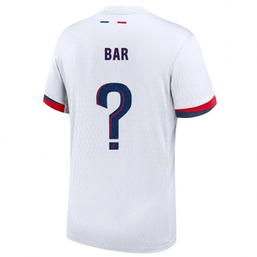 Danxen Uomo Maglia Arthur Bar #0 Bianco Rosso Kit Gara Away 2025/26 Maglietta