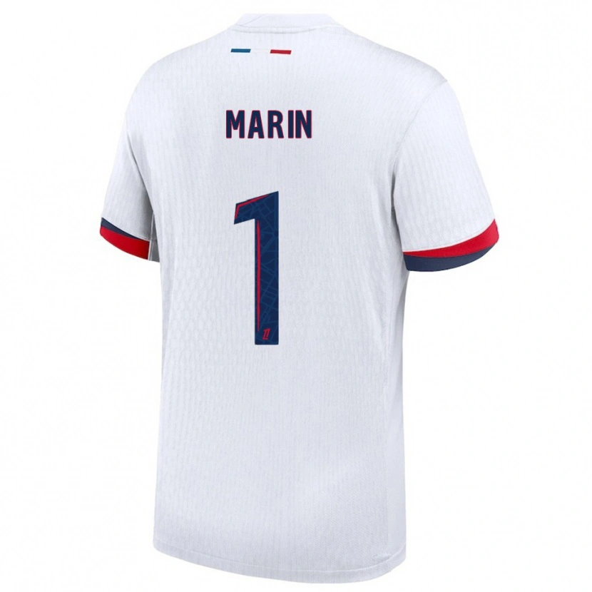 Danxen Uomo Maglia Renato Marin #1 Bianco Rosso Kit Gara Away 2025/26 Maglietta