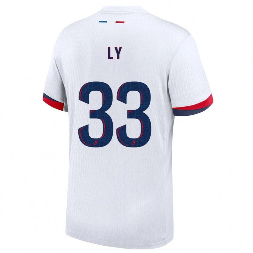 Danxen Uomo Maglia Elijah Ly #33 Bianco Rosso Kit Gara Away 2025/26 Maglietta