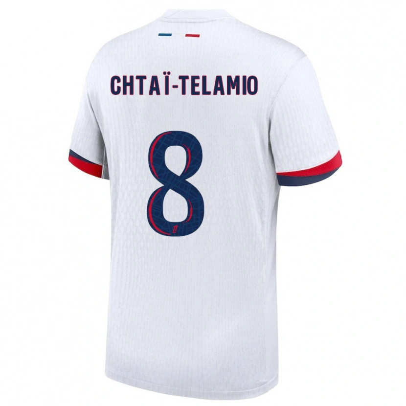 Danxen Uomo Maglia Zayon Chtaï-Telamio #8 Bianco Rosso Kit Gara Away 2025/26 Maglietta