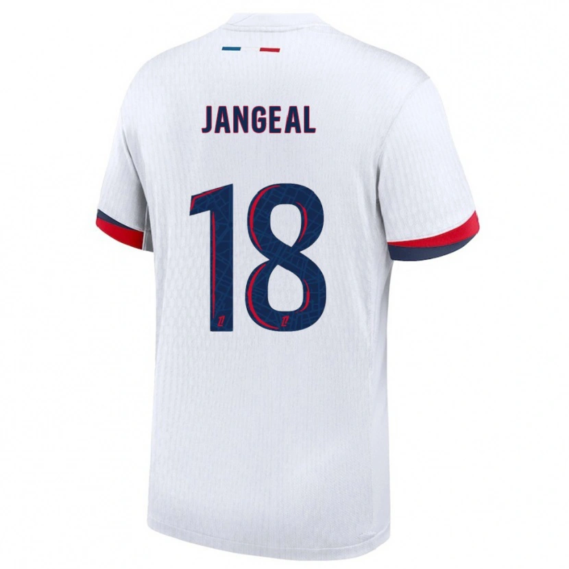 Danxen Uomo Maglia Mathis Jangeal #18 Bianco Rosso Kit Gara Away 2025/26 Maglietta