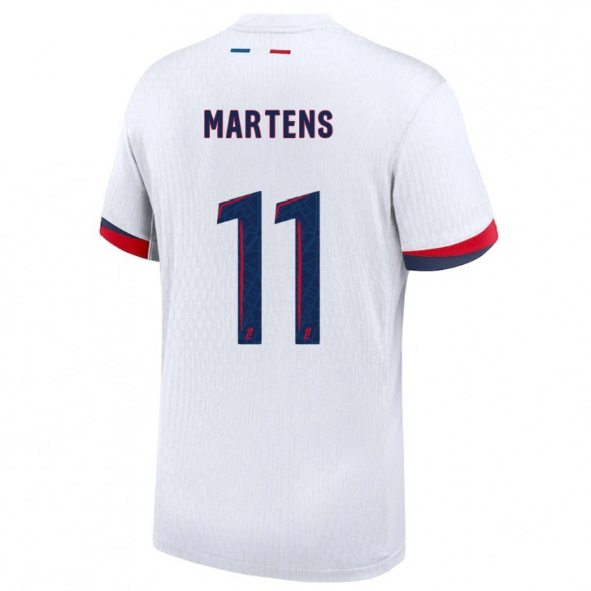Danxen Uomo Maglia Lieke Martens #11 Bianco Rosso Kit Gara Away 2025/26 Maglietta