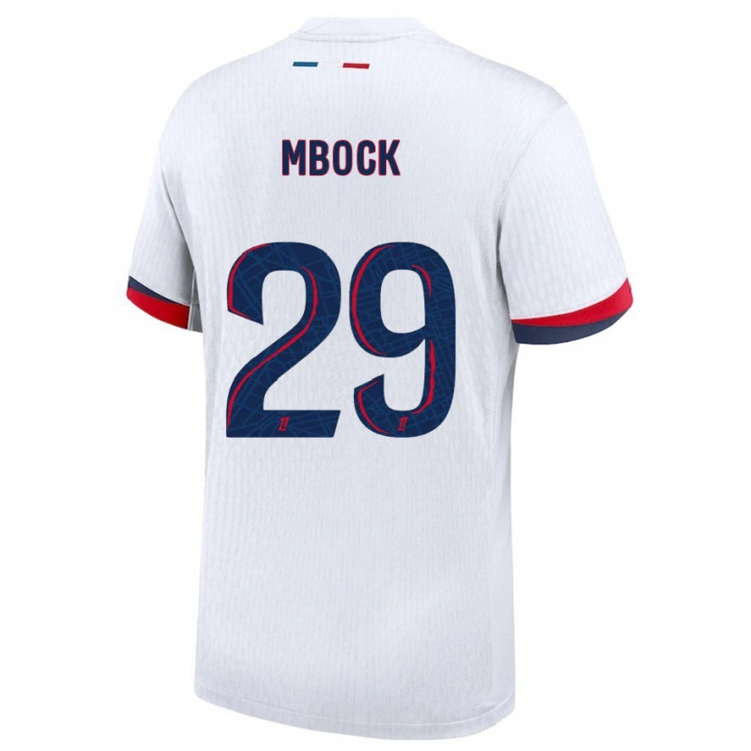 Danxen Uomo Maglia Griedge Mbock #29 Bianco Rosso Kit Gara Away 2025/26 Maglietta