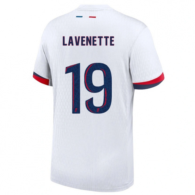 Danxen Uomo Maglia Mathias Lavenette #19 Bianco Rosso Kit Gara Away 2025/26 Maglietta