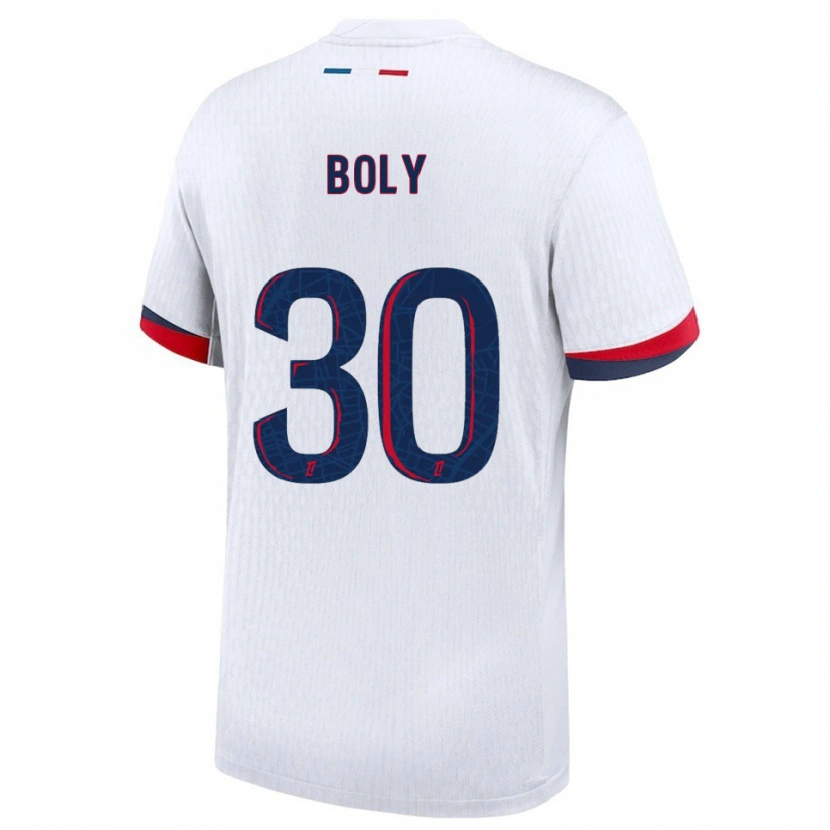 Danxen Uomo Maglia David Boly #30 Bianco Rosso Kit Gara Away 2025/26 Maglietta