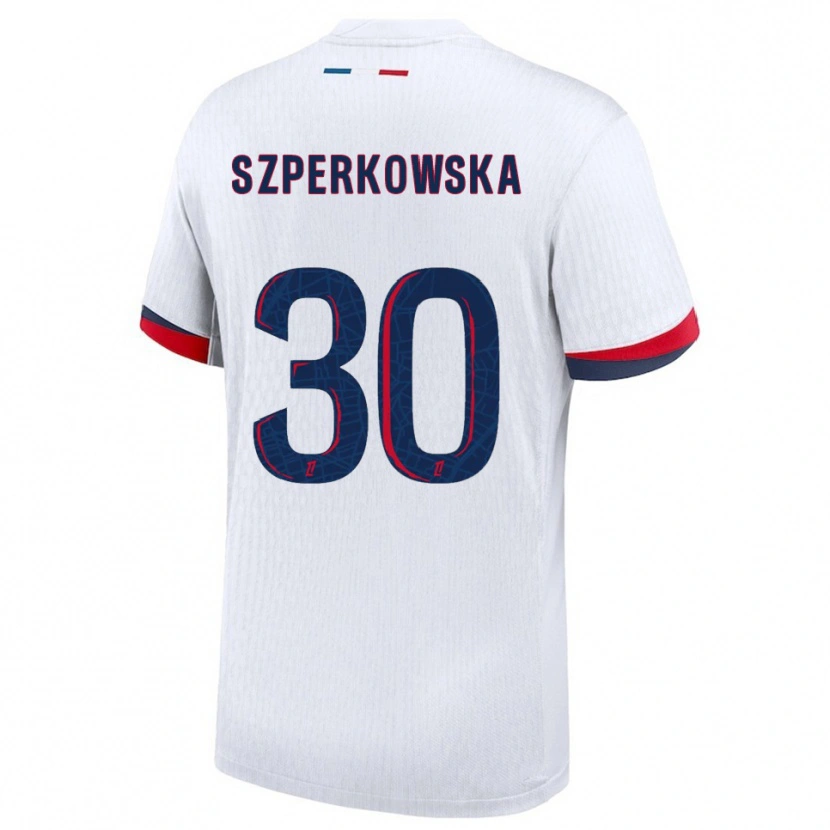 Danxen Uomo Maglia Oliwia Szperkowska #30 Bianco Rosso Kit Gara Away 2025/26 Maglietta