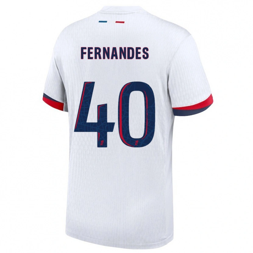 Danxen Uomo Maglia Alyssa Fernandes #40 Bianco Rosso Kit Gara Away 2025/26 Maglietta