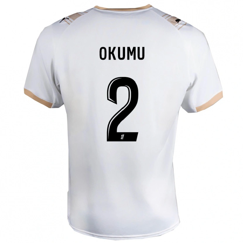 Danxen Uomo Maglia Joseph Okumu #2 Bianco Nero Kit Gara Away 2025/26 Maglietta