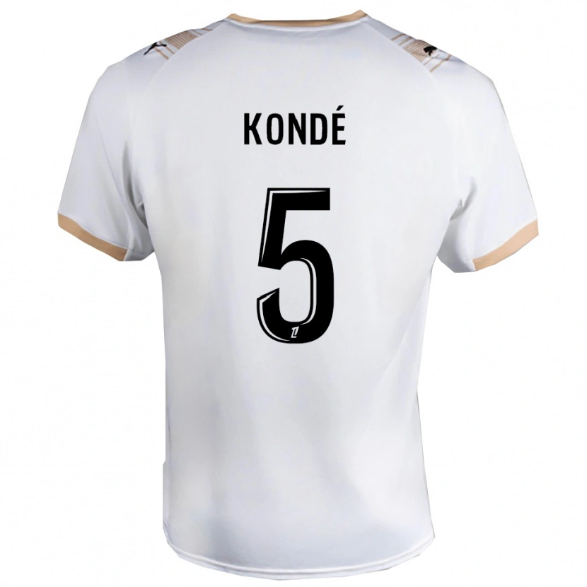 Danxen Uomo Maglia Jean-Charles Kondé #5 Bianco Nero Kit Gara Away 2025/26 Maglietta