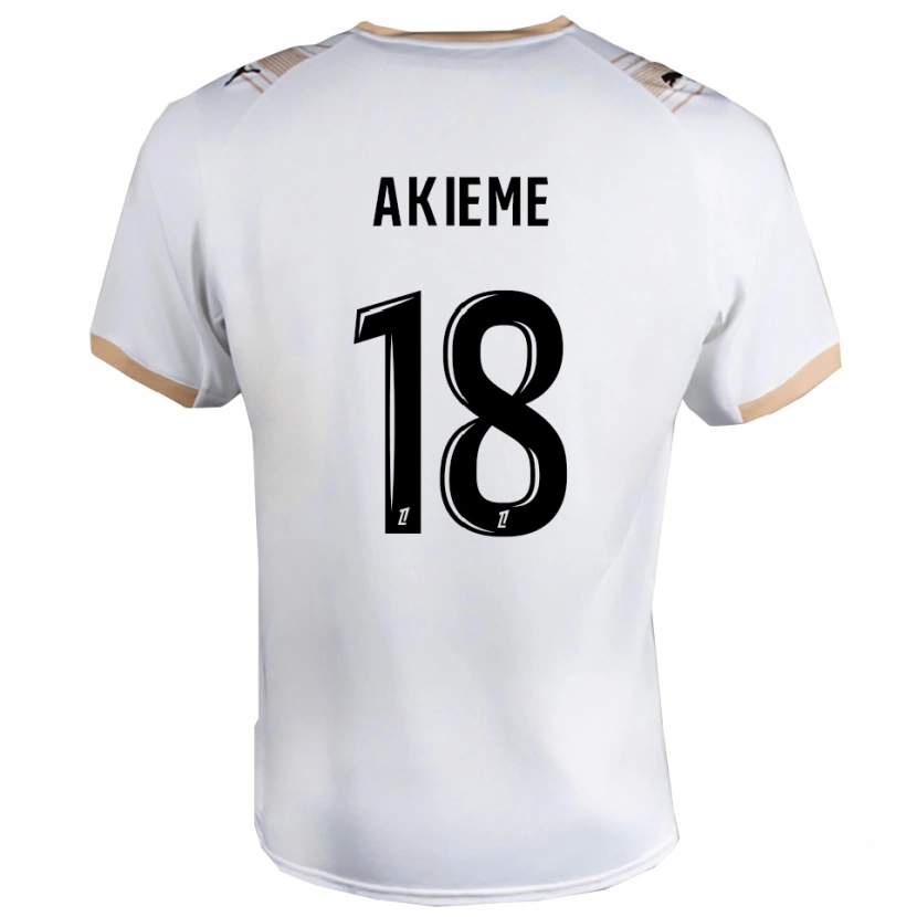 Danxen Uomo Maglia Sergio Akieme #18 Bianco Nero Kit Gara Away 2025/26 Maglietta