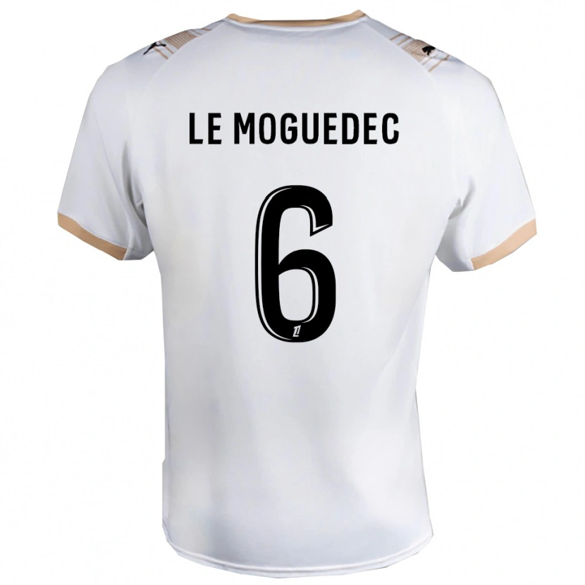 Danxen Uomo Maglia Anaële Le Moguédec #6 Bianco Nero Kit Gara Away 2025/26 Maglietta