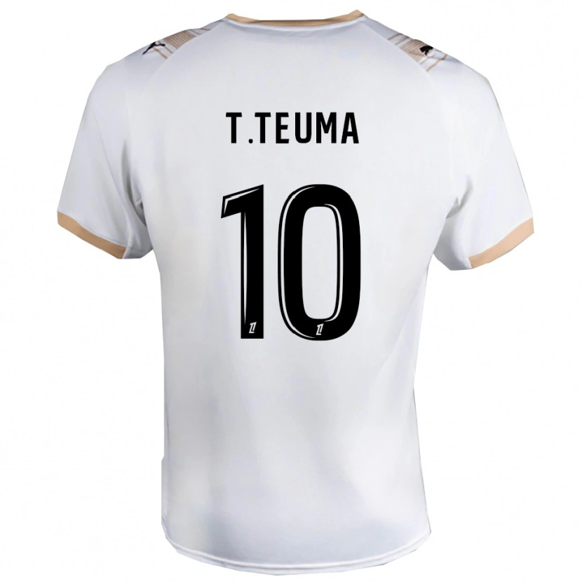 Danxen Uomo Maglia Teddy Teuma #10 Bianco Nero Kit Gara Away 2025/26 Maglietta