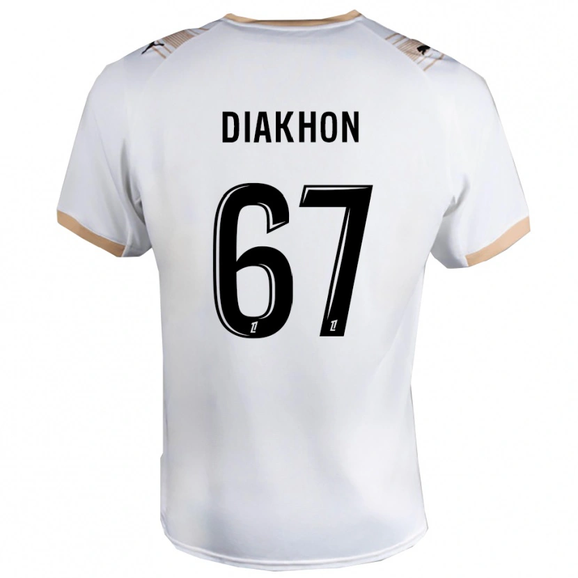 Danxen Uomo Maglia Mamadou Diakhon #67 Bianco Nero Kit Gara Away 2025/26 Maglietta