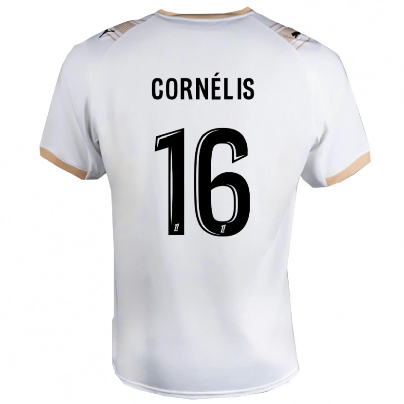 Danxen Uomo Maglia Aristide Cornélis #16 Bianco Nero Kit Gara Away 2025/26 Maglietta