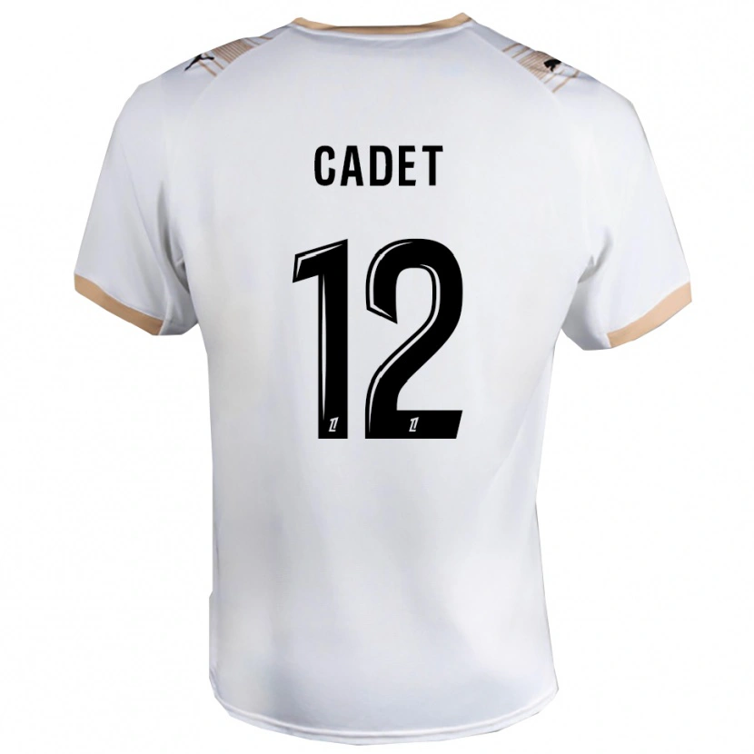 Danxen Uomo Maglia Charlélie Cadet #12 Bianco Nero Kit Gara Away 2025/26 Maglietta