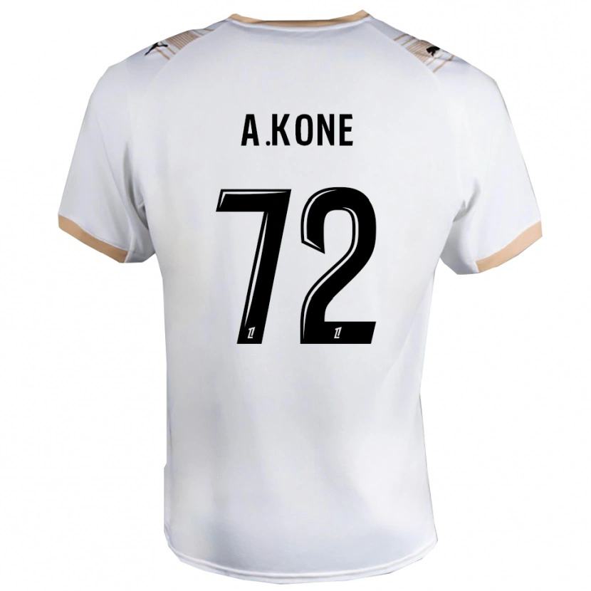 Danxen Uomo Maglia Amadou Koné #72 Bianco Nero Kit Gara Away 2025/26 Maglietta