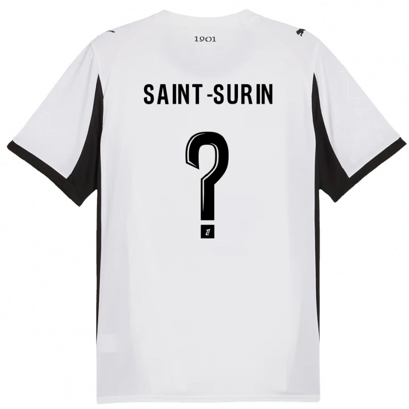 Danxen Uomo Maglia Rio Saint-Surin #0 Bianco Nero Kit Gara Away 2025/26 Maglietta