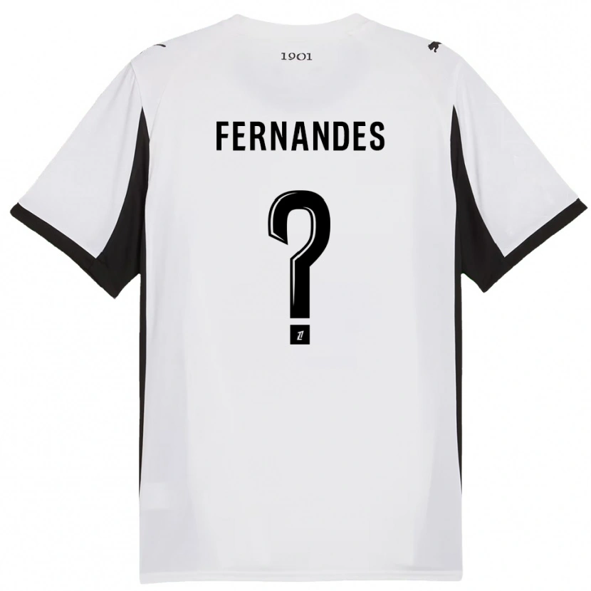 Danxen Uomo Maglia Alexis Fernandes #0 Bianco Nero Kit Gara Away 2025/26 Maglietta