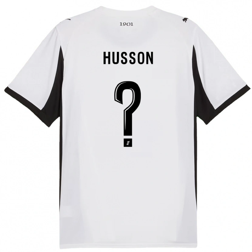 Danxen Uomo Maglia Mehdi Husson #0 Bianco Nero Kit Gara Away 2025/26 Maglietta