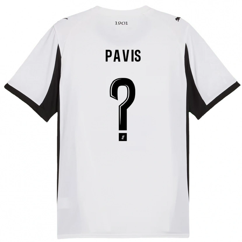 Danxen Uomo Maglia Robin Pavis #0 Bianco Nero Kit Gara Away 2025/26 Maglietta