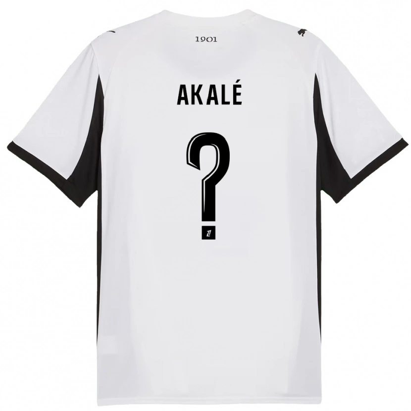 Danxen Uomo Maglia Joakim Akalé #0 Bianco Nero Kit Gara Away 2025/26 Maglietta